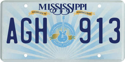 MS license plate AGH913