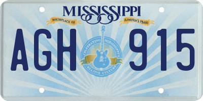 MS license plate AGH915
