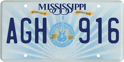 MS license plate AGH916