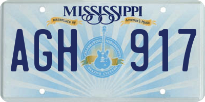 MS license plate AGH917