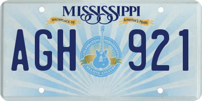 MS license plate AGH921