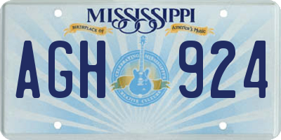 MS license plate AGH924