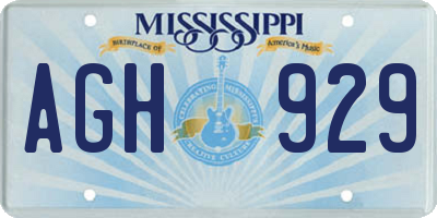 MS license plate AGH929