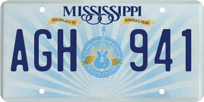 MS license plate AGH941