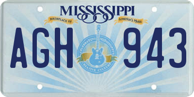MS license plate AGH943