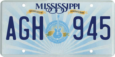 MS license plate AGH945