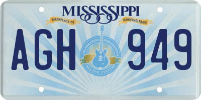 MS license plate AGH949