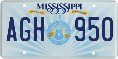 MS license plate AGH950