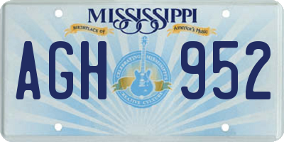 MS license plate AGH952
