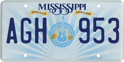 MS license plate AGH953