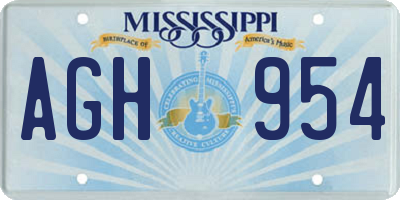 MS license plate AGH954