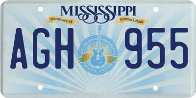 MS license plate AGH955