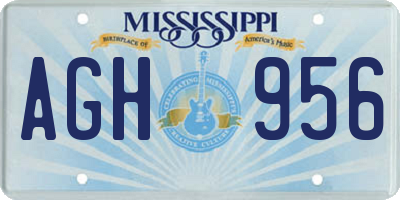 MS license plate AGH956