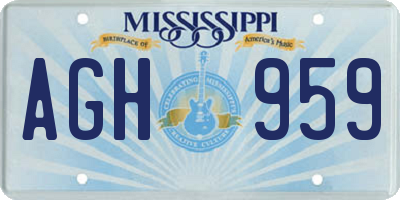 MS license plate AGH959