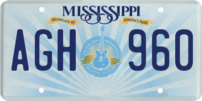 MS license plate AGH960