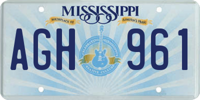 MS license plate AGH961