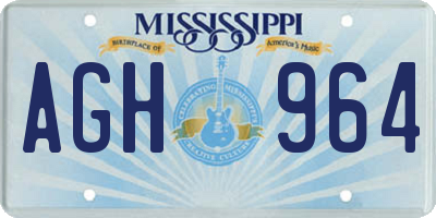MS license plate AGH964