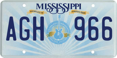 MS license plate AGH966