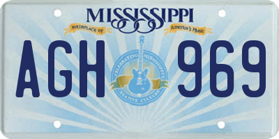 MS license plate AGH969