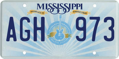 MS license plate AGH973
