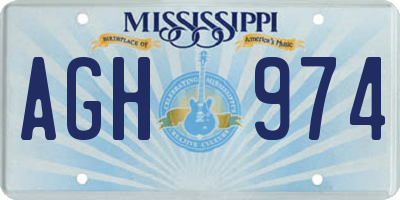 MS license plate AGH974