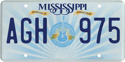 MS license plate AGH975
