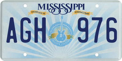 MS license plate AGH976