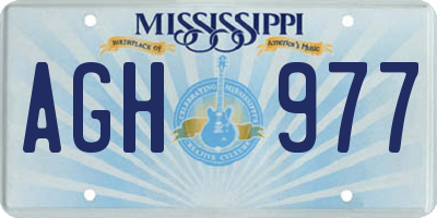 MS license plate AGH977