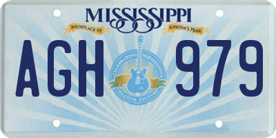 MS license plate AGH979