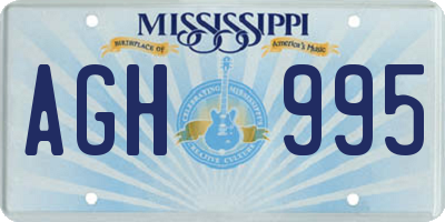 MS license plate AGH995