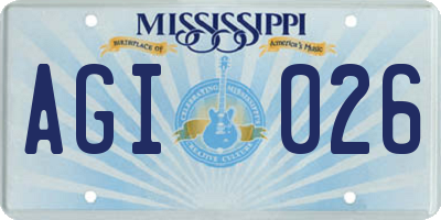 MS license plate AGI026