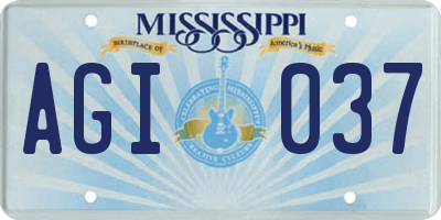 MS license plate AGI037