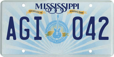 MS license plate AGI042
