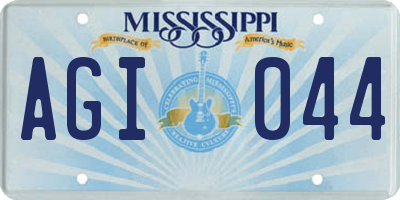 MS license plate AGI044