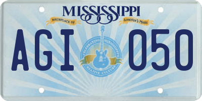 MS license plate AGI050