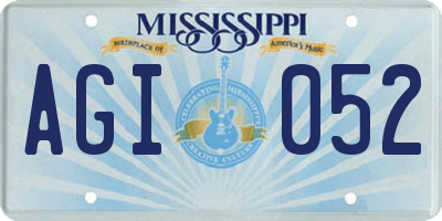 MS license plate AGI052