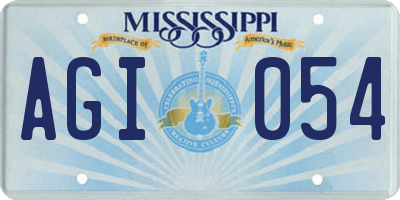 MS license plate AGI054