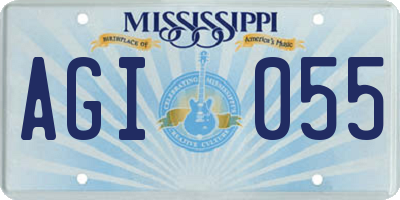 MS license plate AGI055