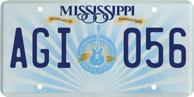 MS license plate AGI056