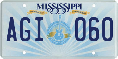 MS license plate AGI060