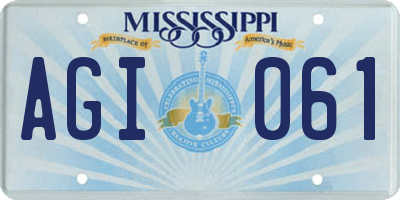 MS license plate AGI061