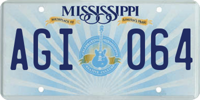 MS license plate AGI064