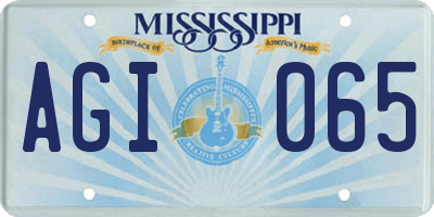 MS license plate AGI065