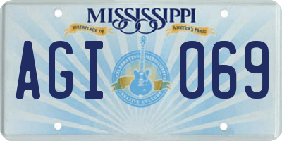MS license plate AGI069