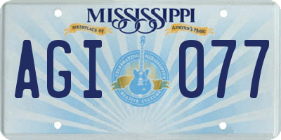 MS license plate AGI077