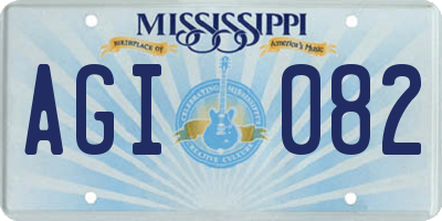 MS license plate AGI082