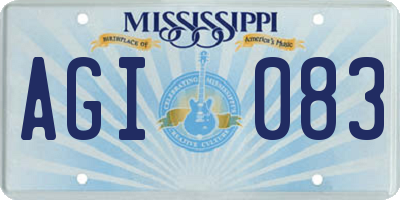 MS license plate AGI083