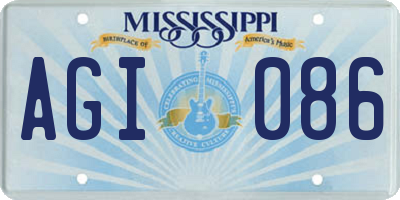 MS license plate AGI086