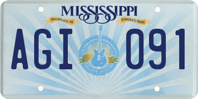 MS license plate AGI091