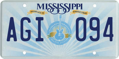 MS license plate AGI094